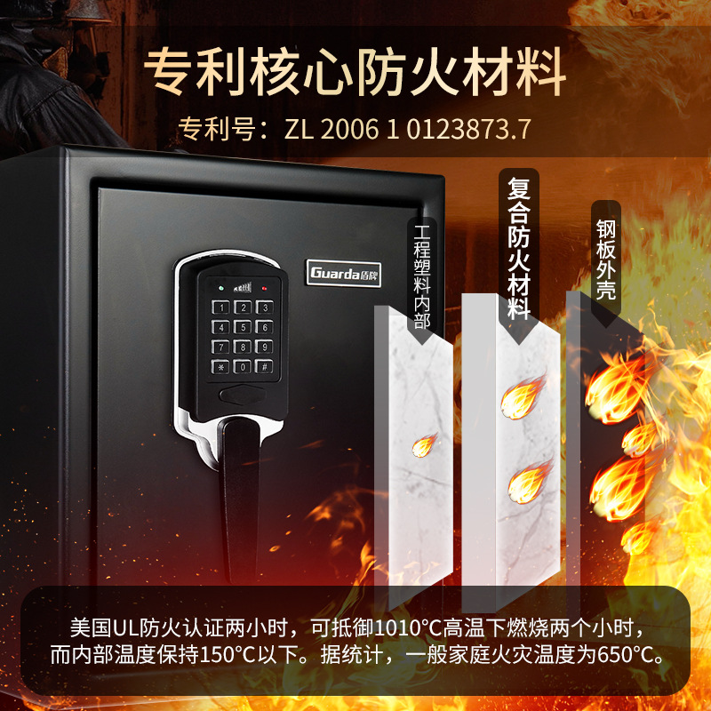 厂家批发防火保险柜3091SDC国美UL认证保险箱家用直销密码锁