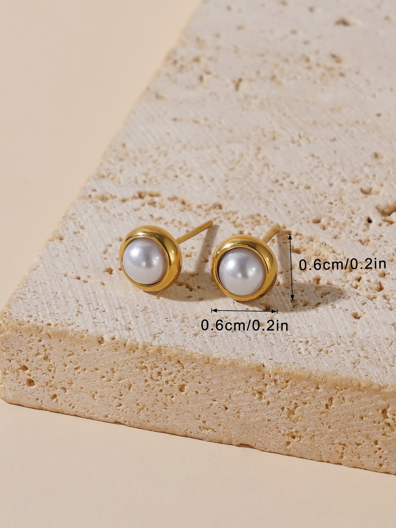 Round Pattern Women's Gender Wholesale Jewelry Sweet Round Titanium Steel Pearl Inlay Jewelry Set