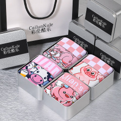 粉色可愛男士內褲純棉四角褲夏季猛男情感趣味平角潮流薄款短褲頭