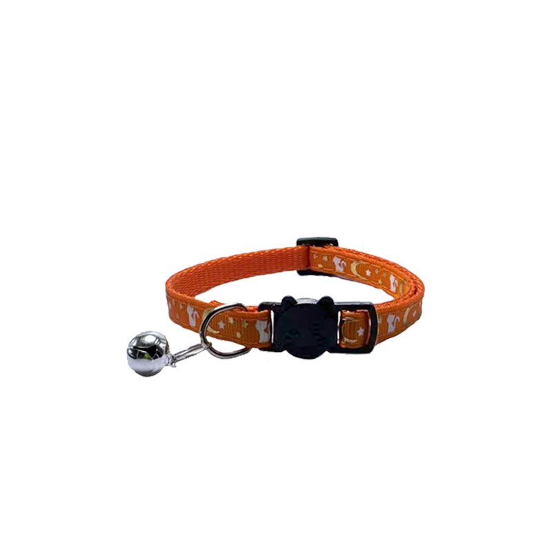 Mascotas estampado lunar estrellas collar gato collar de seguridad nocturna separado collar gato collar mascotas al por mayor
