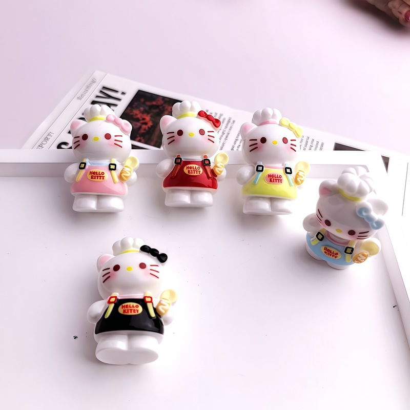 漫画光沢のあるシェフ猫ヘアピン頭飾り diy クリーム接着剤携帯電話ケース水カップ装飾樹脂小物ステッカー|undefined