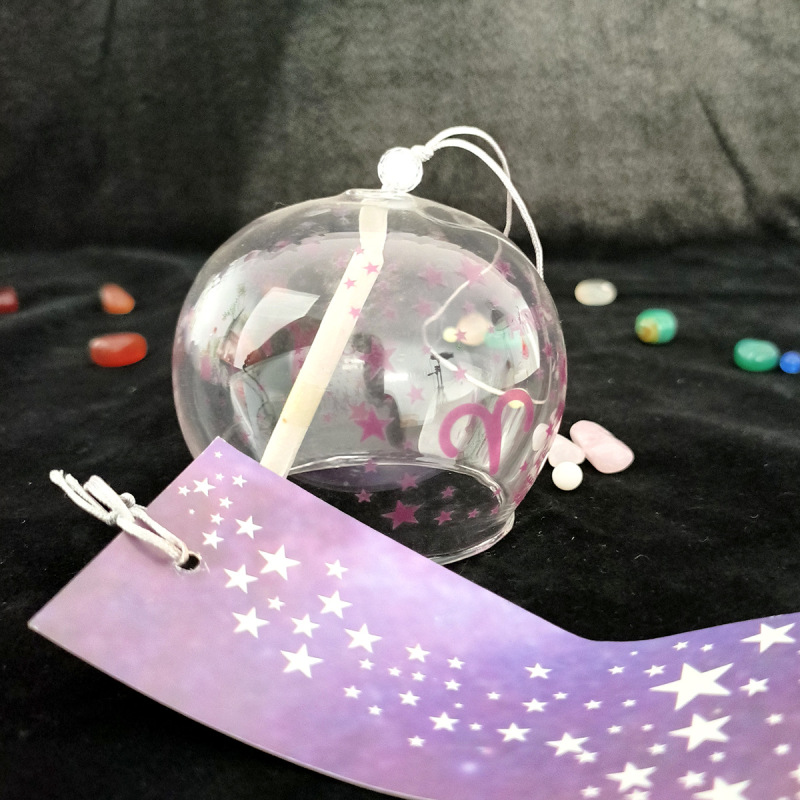 DIY 和風クリエイティブギフト 12 星座ガラス風鈴吊り飾り誕生日ギフト工芸品寝室の装飾風鈴|undefined