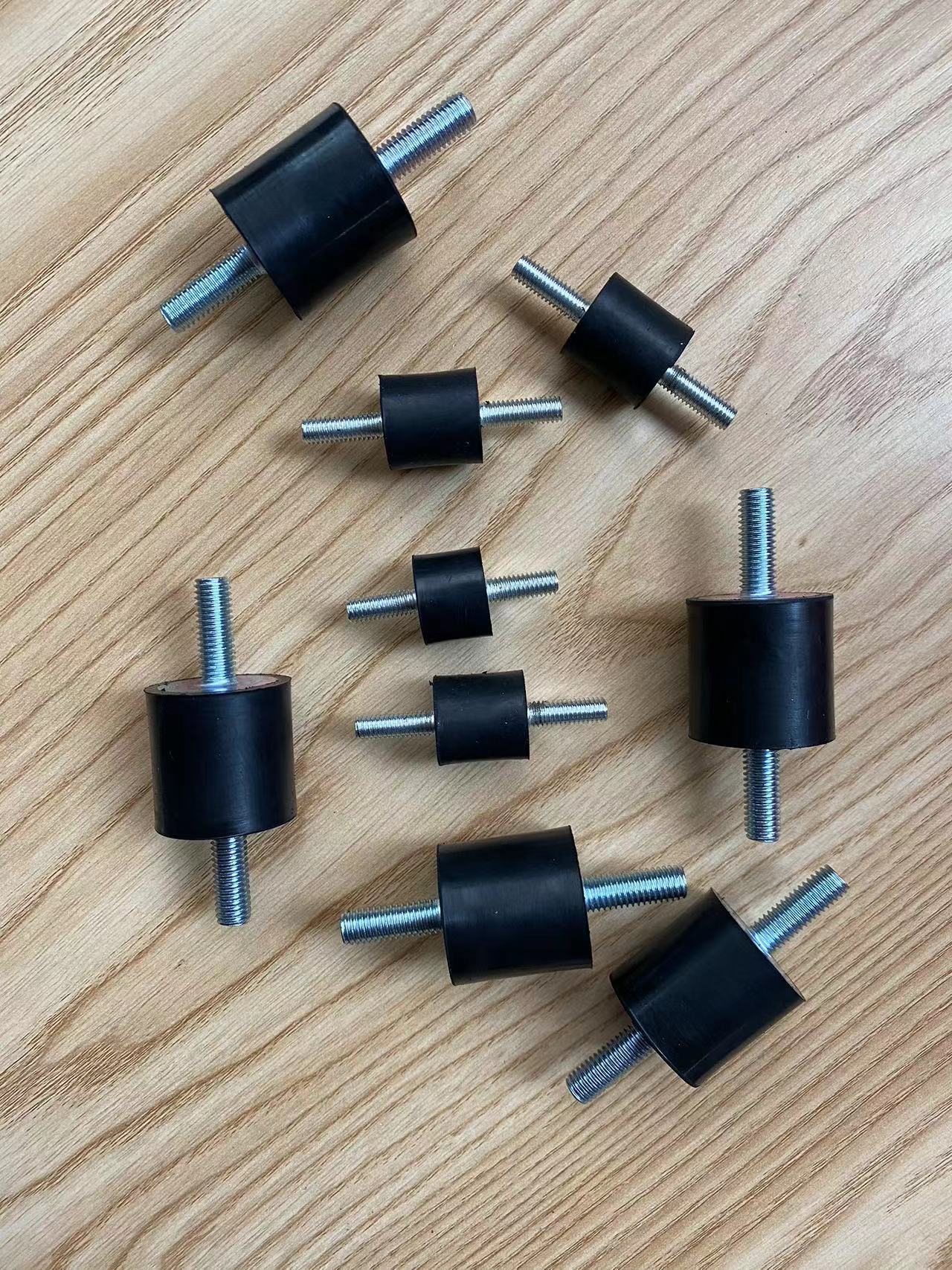 VV优质橡胶减震螺丝A级橡胶防震螺杆两头外螺纹电机减震柱M3--M16