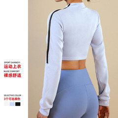 Wuxi Guiyi Yoga Top Long Sleeve Round Neck Running Sport Top Slimming Fashion Creative Fitness Clothing