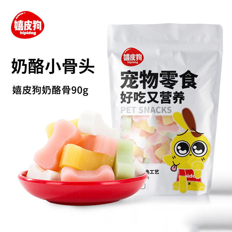 Pet snack al por mayor queso hueso de mascota hueso de dientes limpiador pegamento de perro perrito dientes de perro snack spot comida para perros