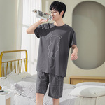 新款男士棉睡衣夏季短袖套装大码卡通休闲圆领家居服厂家现货批发