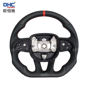 Direct Shipment from the Us Warehouse Suitable for Dodge Challenger Srt Full Leather Flat-Bottom Sports Steering Wheel Upgrade Parts