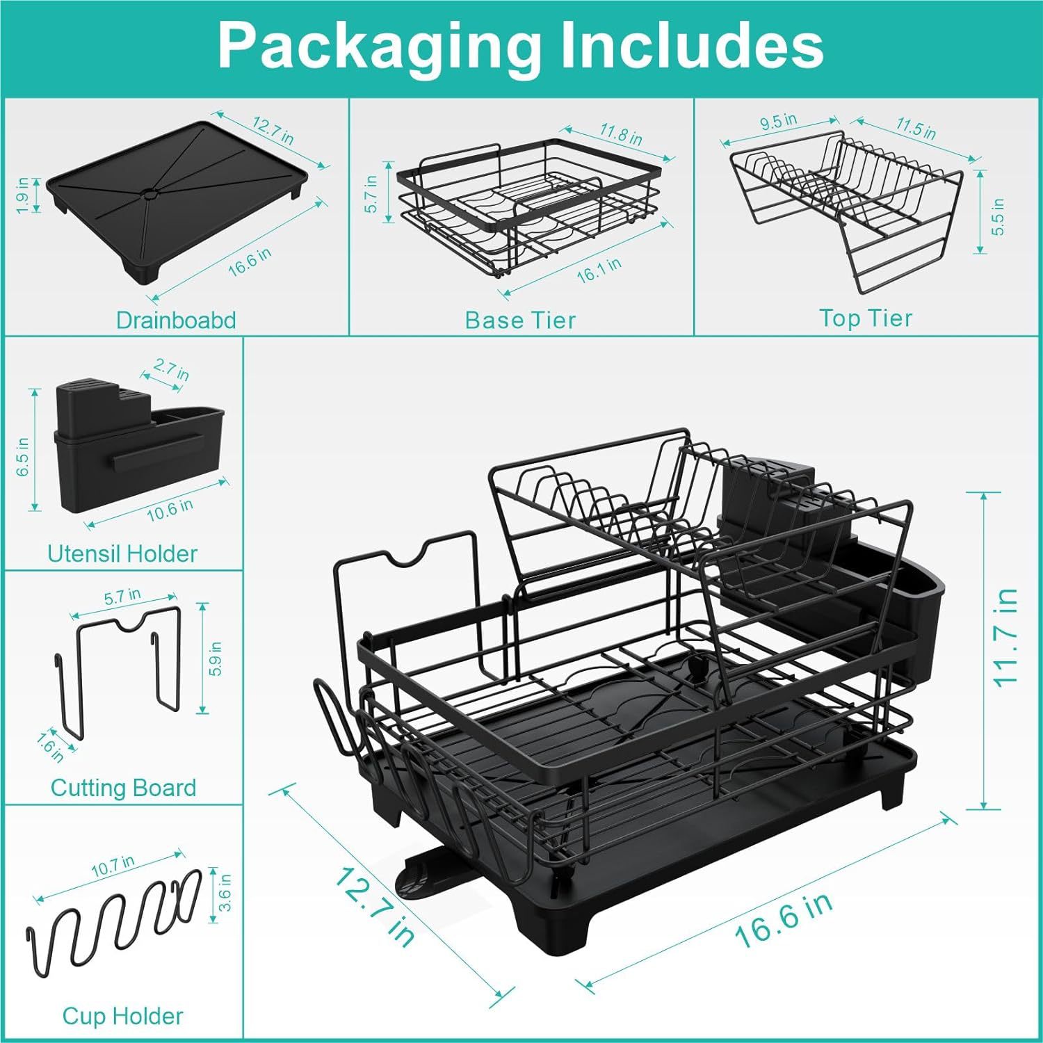 Rejilla de drenaje Rejilla de almacenamiento de vajilla de cocina Rejilla de tazón Rejilla de cocina doméstica Rejilla de platos Rejilla de drenaje de vajilla