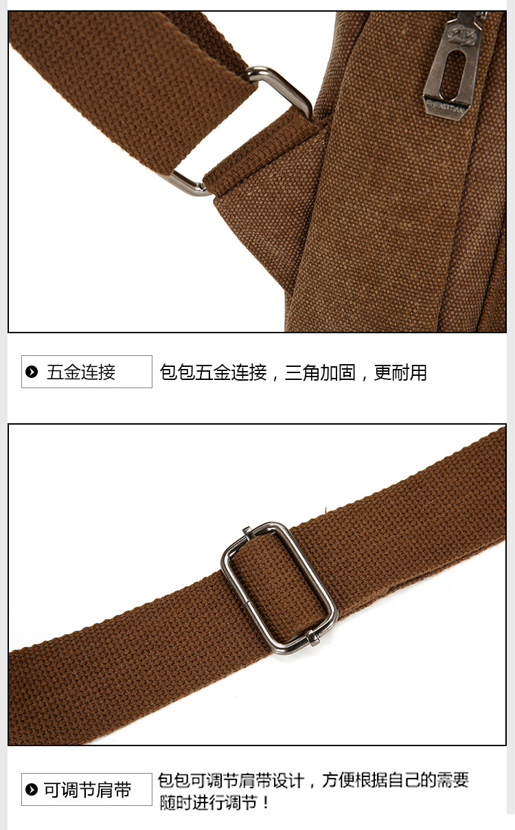 New men's chest bag, casual sports single-shoulder canvas bag, construction site work wear-resistant crossbody bag, cross-border wholesale bag undefined