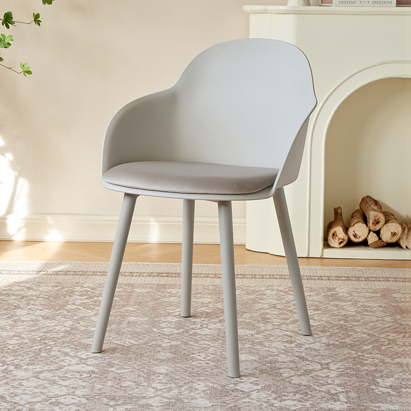 Silla de comedor nórdica moderna simple silla de plástico plegable sillón de paquete suave tienda de postres salón de belleza silla respaldada