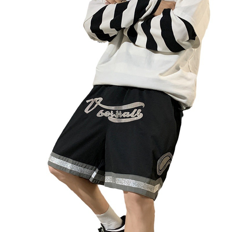 2024 pantalones cortos deportivos rectos de color sólido de verano por encima de la rodilla para hombres