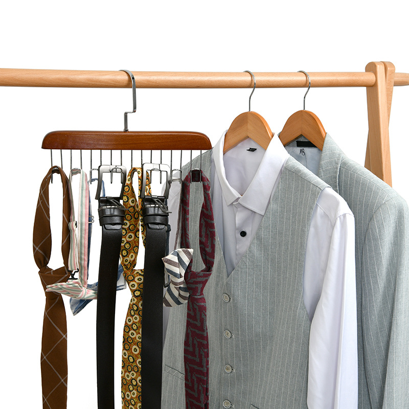 Percha multifuncional cinturón profesional colgante cinturón corbata colgante bolsa percha de madera maciza pequeño objeto almacenamiento artefacto