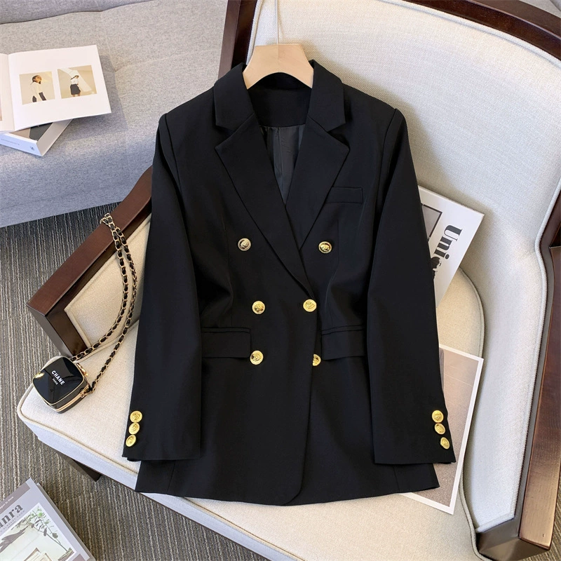 Осенний модный костюм, пиджак, плюс размер, свободный крой, стиль высшего качества