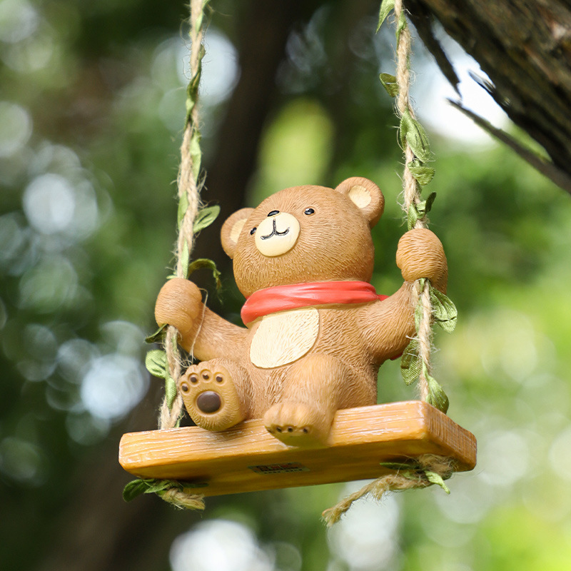 Círculos animados zoológico colgante divertido balcón patio jardín al aire libre perezoso ardilla resina paisaje colgante
