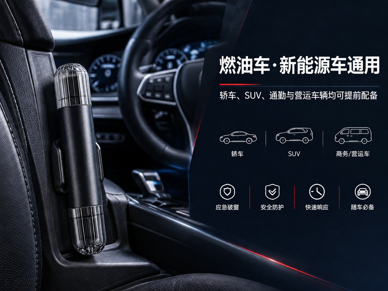 Customizable logo car safety hammer cross-border window breaker multifunctional two-in-one 0.05kg for window breaking and seatbelt cutting