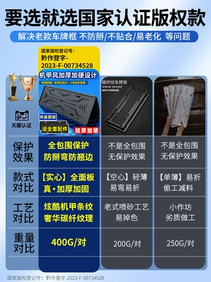 Thickened License Plate Frame New Energy Green License Plate Frame Carbon Fiber Car License Plate Frame Protection Frame License Plate Frame Car (License plate holder/license plate holder) - when-buying-a-carbon-fiber-pattern-license-plate-frame-look-for-tengyun-sumei-the-full-version-is-thickened-and-hardened-real-stuff