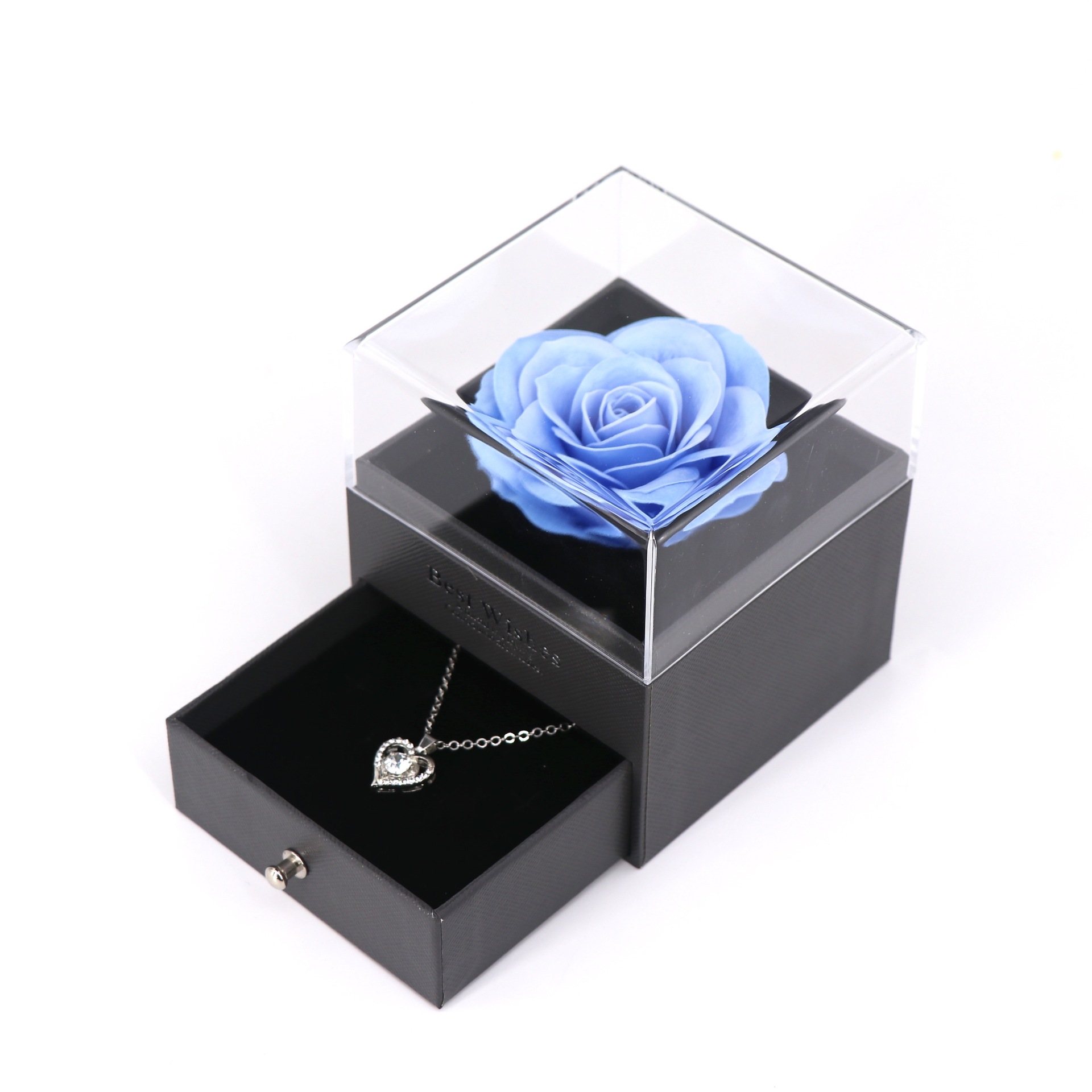 Joyero de flor de jabón azul