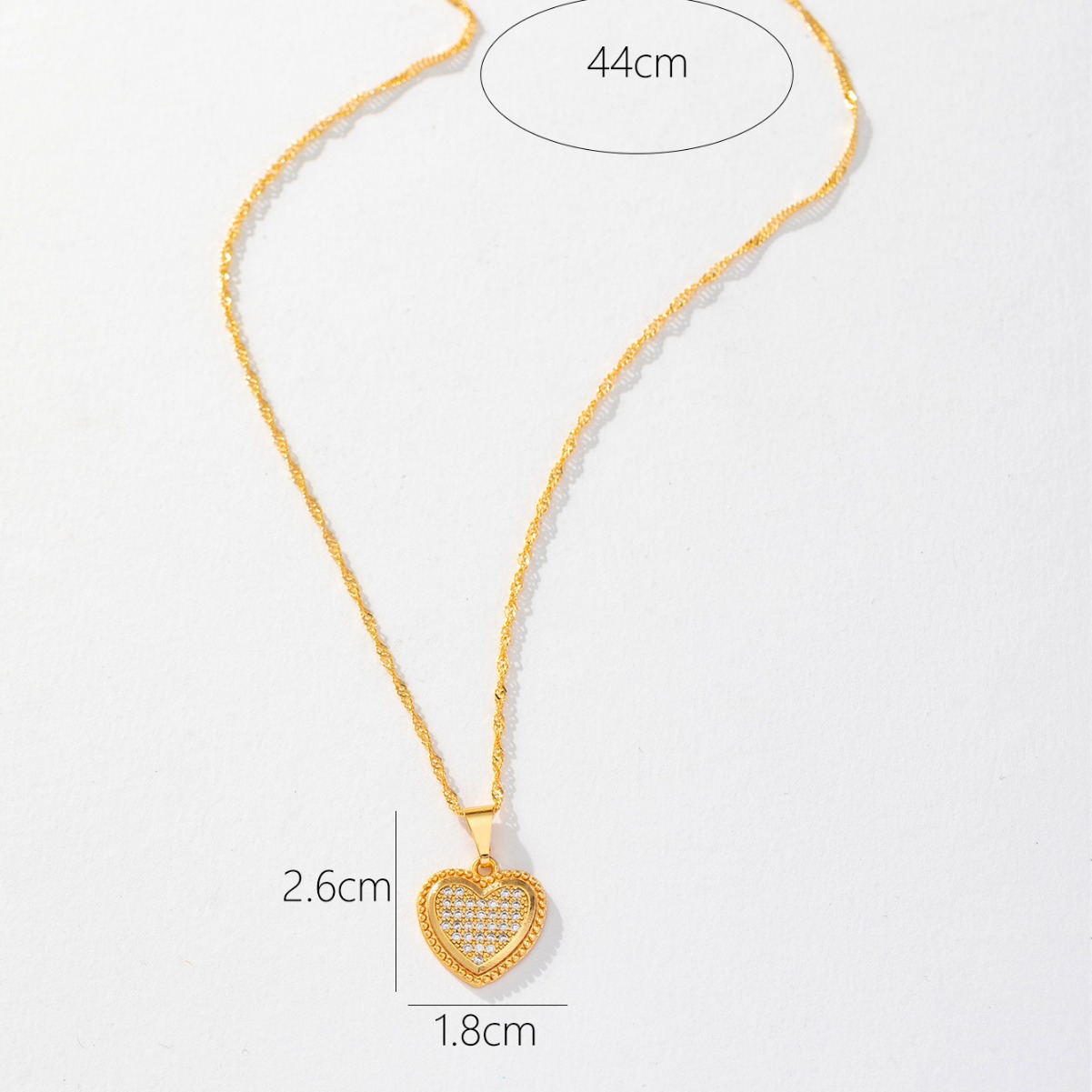 Luz lujosa atmósfera llena de diamante nicho de diseño de corazón de melocotón sensación de viento cadena de suéter coreano colgante de collar