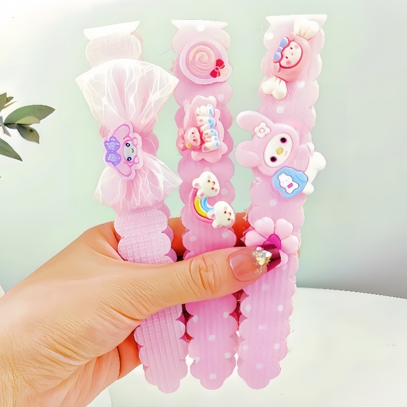 Niños nuevos Koolomi velcro para el cabello chicas coreanas en línea frange pegatinas de cabello rotas pegatinas de dibujos animados bandas de cabello toque