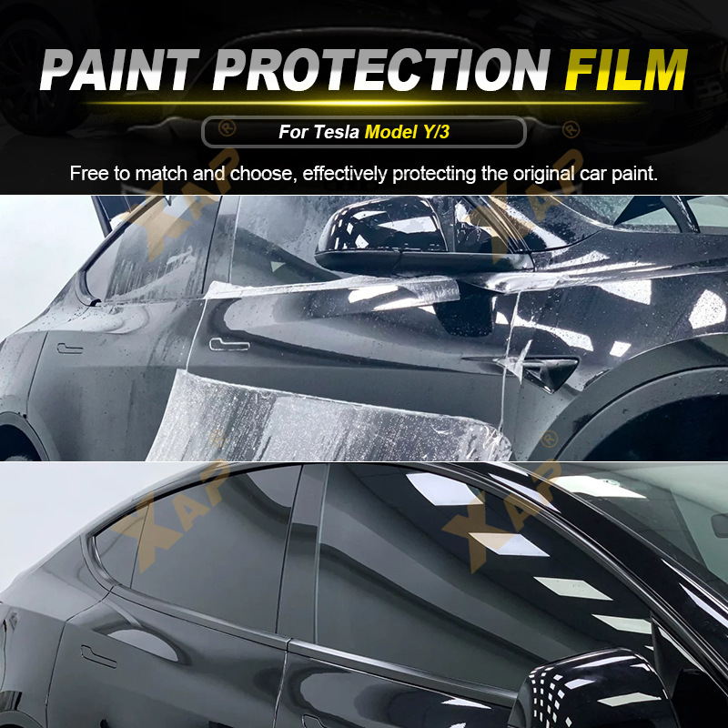 Cross-border exclusive for Tesla Model3_Y17-23TPU invisible paint anti-scratch brightening protective film