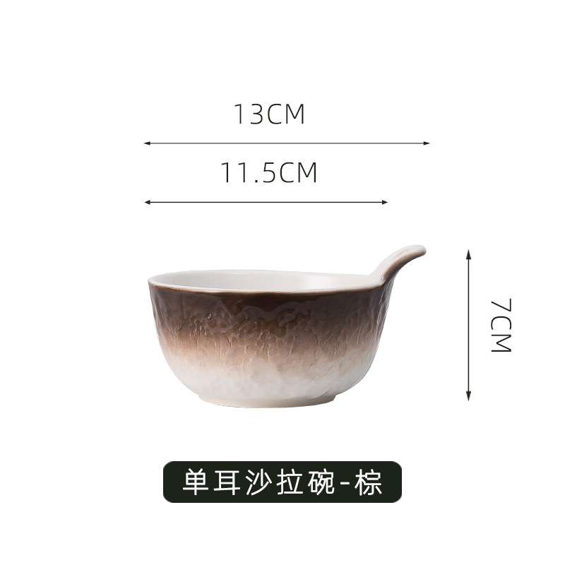 Japonés ins creativo solo oído tazón de cerámica tazón de arroz personalidad hogar sopa tazón ensalada tazón de queso vajilla Nórdica