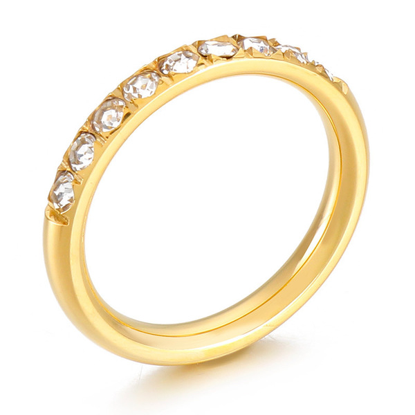 fashionable brand retro ring with stone stainless steel with zircon