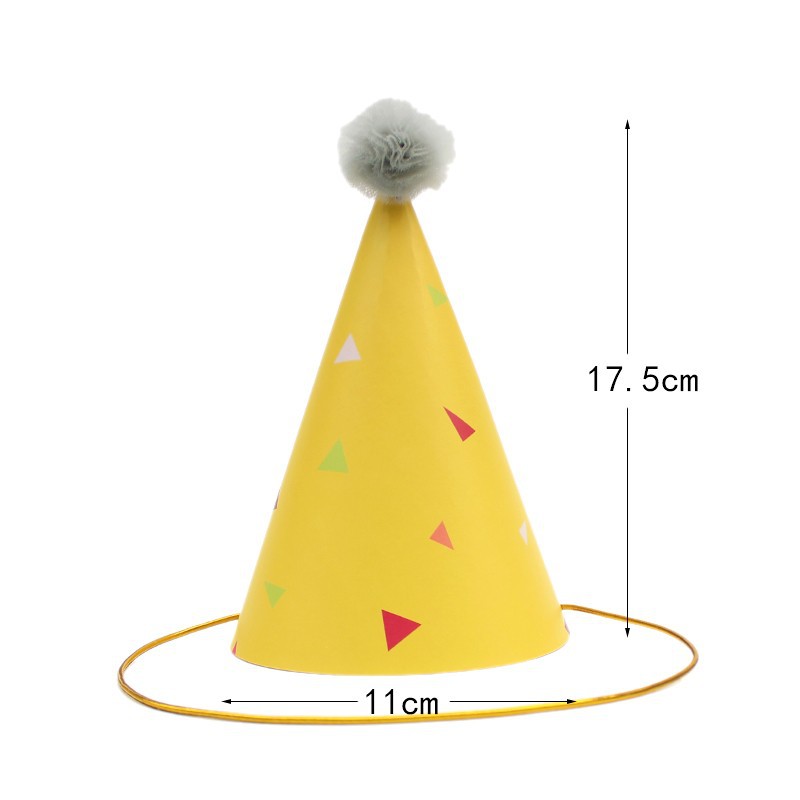 Sombreros de cumpleaños de embalaje independiente, sombreros de fiesta, sombreros de punta, sombreros de fiesta para bebés, sombreros de pastel