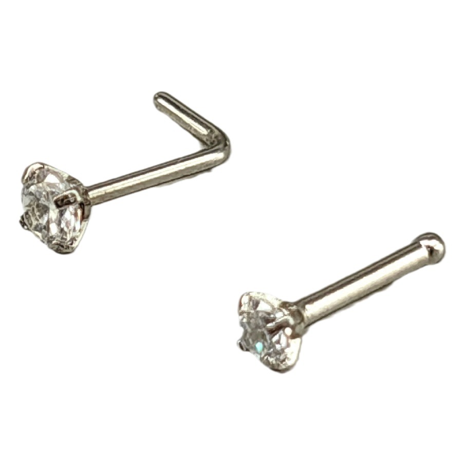 Popular European and American Stainless Steel Zircon Nose Studs and Rings, 7-Shaped and 5-Shaped Piercing Jewelry, Cross-Border Wholesale Devil Studs