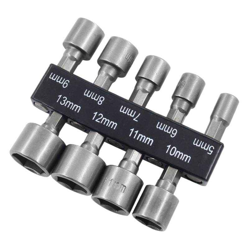 9 unids métrica combinación manga tira de goma interior hexagonal llave eléctrica 5-13mm viento no magnético manga del lote pullover