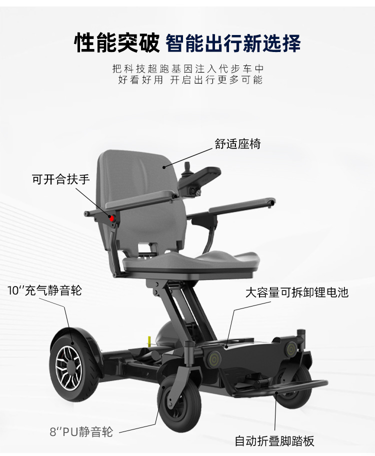 Electric Folding Scooter for the Elderly with Aluminum Alloy Frame, Mobile Phone and Lithium Battery, Direct Sales from Manufacturer, Lightweight Folding Electric Motorcycle