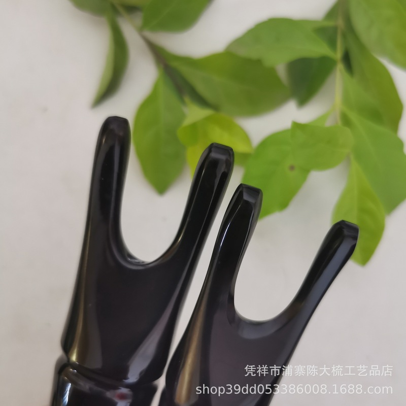 黒牛角彫刻鼻剃りマッサージ器サイズランダム発竹節ハンドル彫刻ハンドル黒鼻剃り|undefined