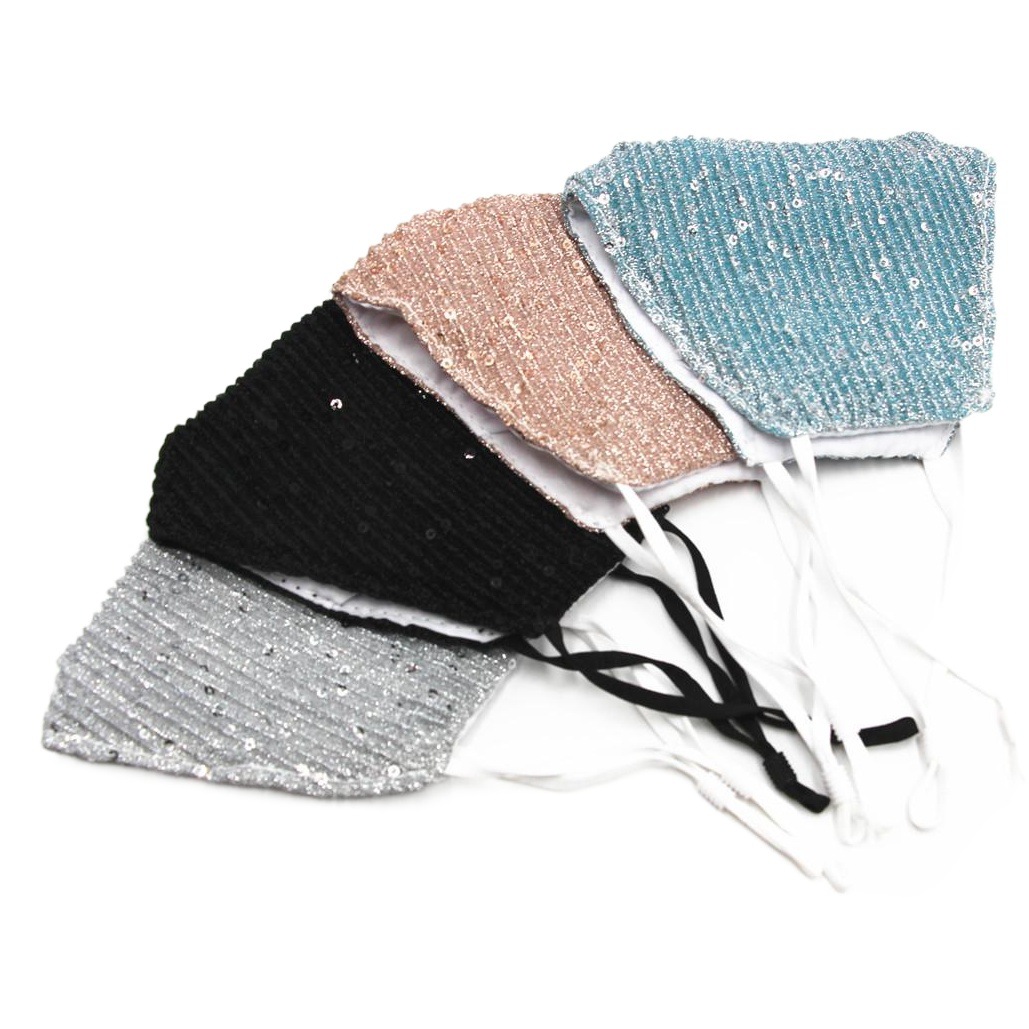 Cross-border new summer sunscreen mask sequined washable thin breathable men's and women's ice silk mask can be inserted filter