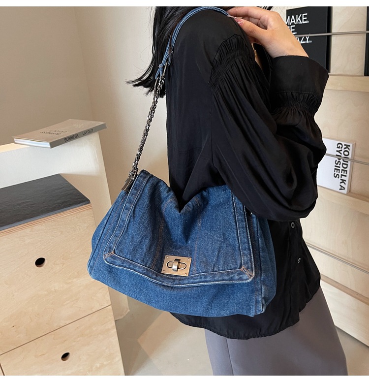 Transfronterizo hacer viejos jeans bolsos de botín para mujeres 2024 nueva moda retro de gran capacidad de viaje mochila de hombro