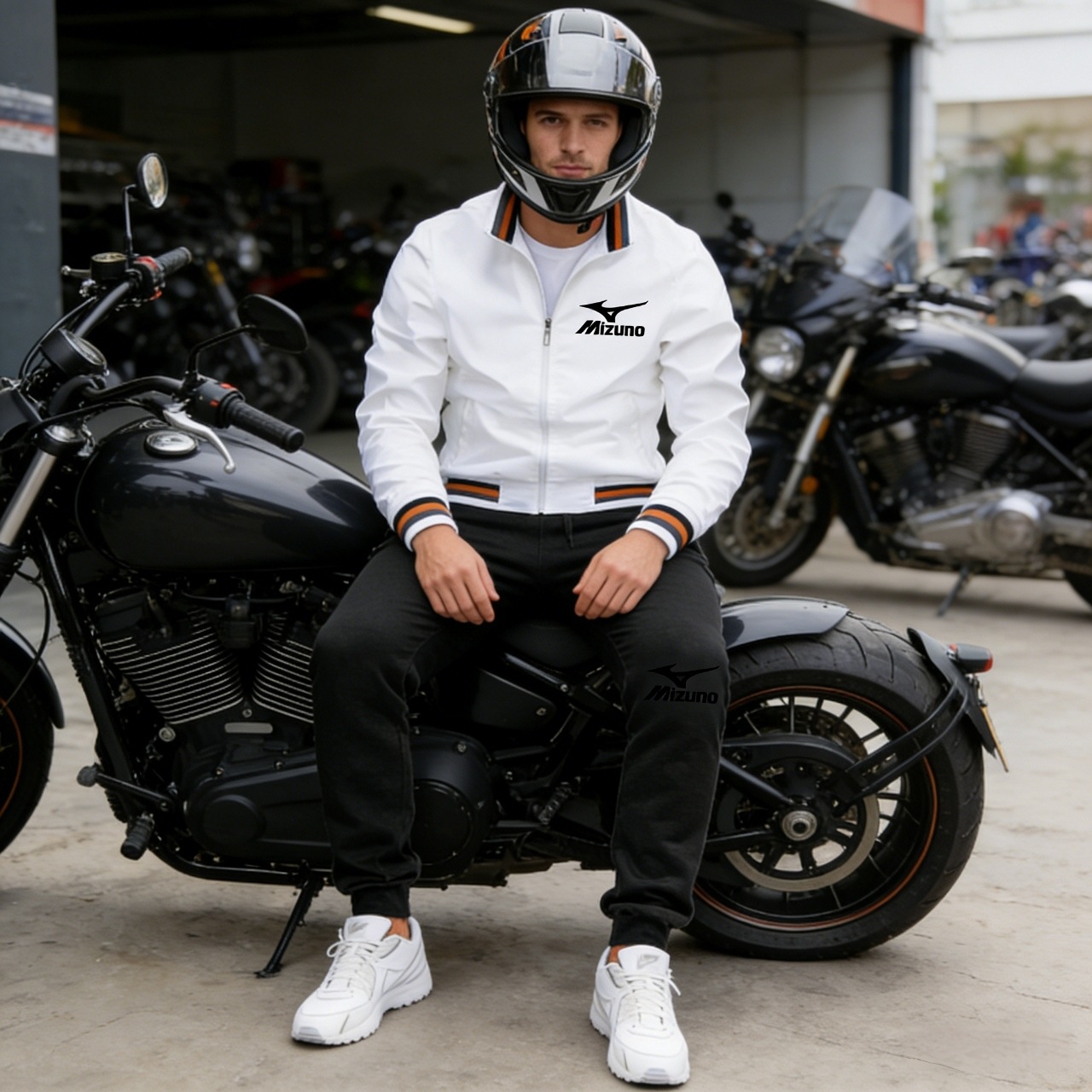 Nuevo primavera y otoño cross-border riding chaqueta de color sólido conjunto cardigan impresión de moda casual dos piezas