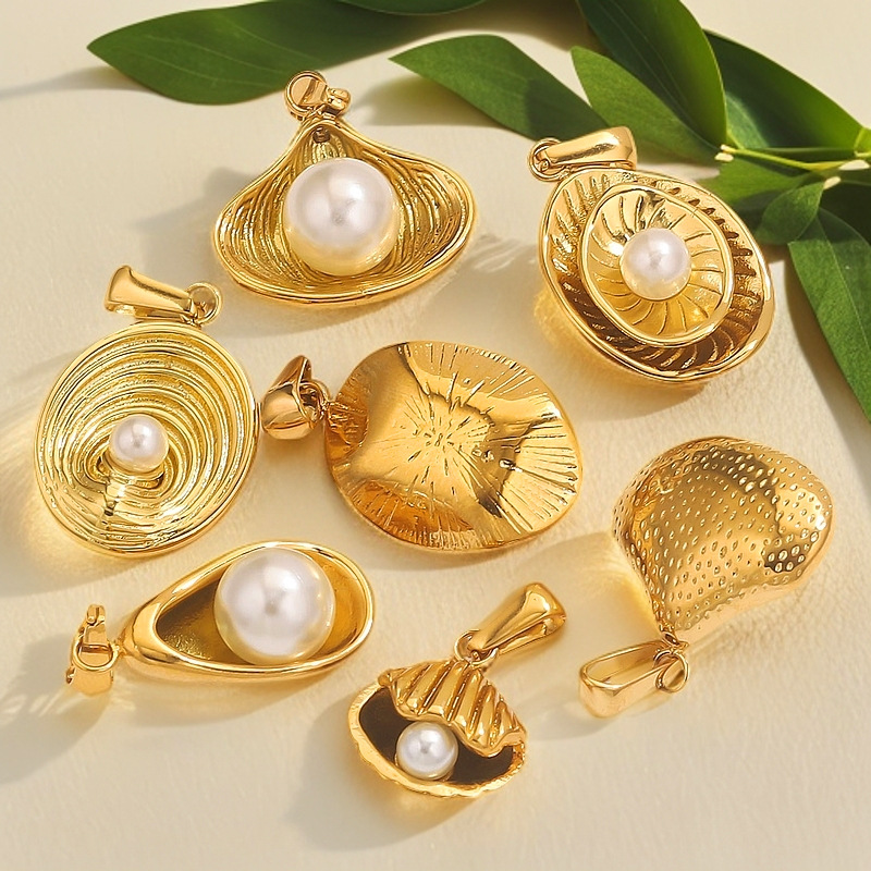 Acero inoxidable instills irregular soporte de perla imitación colgante DIY collar de acero de titanio pulsera joyas accesorios al por mayor