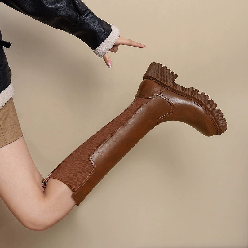 Новые женские сапоги большого размера, большие сапоги, высокие сапоги, толстые мм толстые ножки