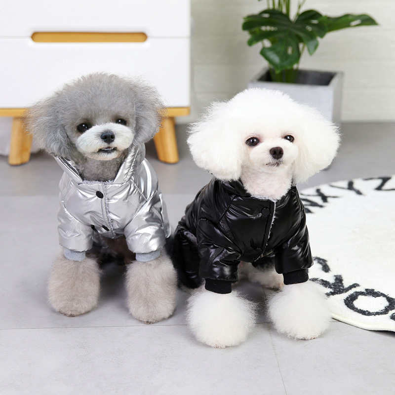 Ropa para mascotas otoño e invierno abrigo de algodón acolchado ropa para perros Teddy pequeño perro ropa para mascotas invierno 21 Abrigo acolchado de cuatro patas de algodón desmotado