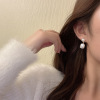 Advanced universal earrings from pearl, accessory, simple and elegant design, high-quality style