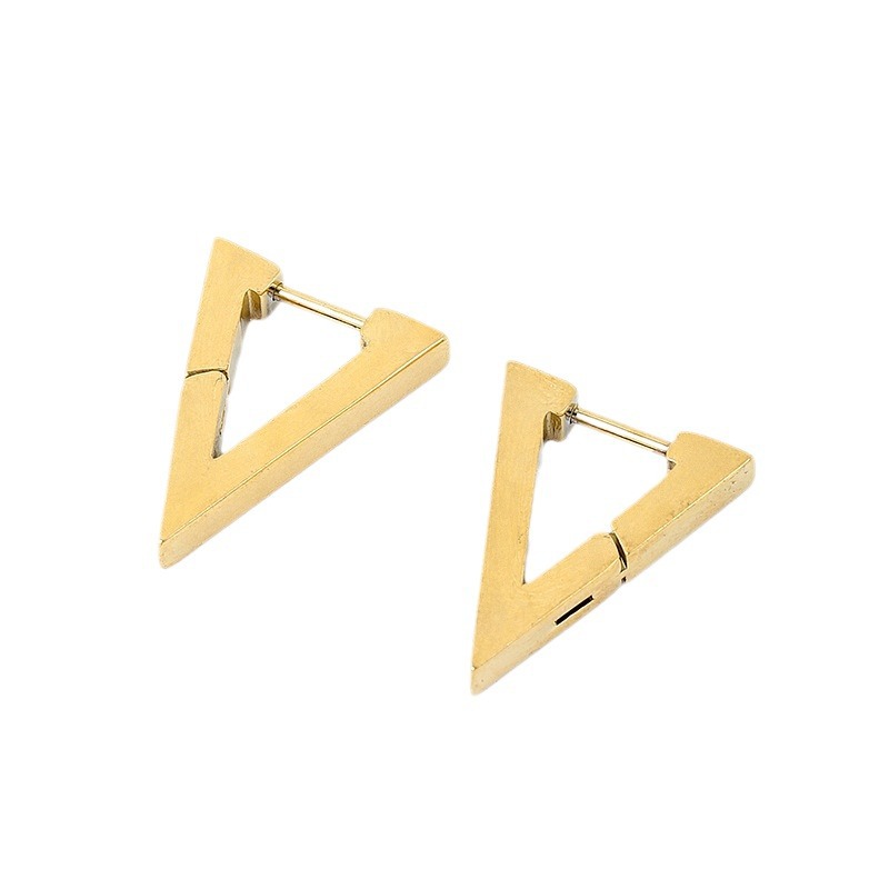 Amor diamante titanio acero hebilla pendientes traje Cruz de acero inoxidable joyería minimalista europea y americana