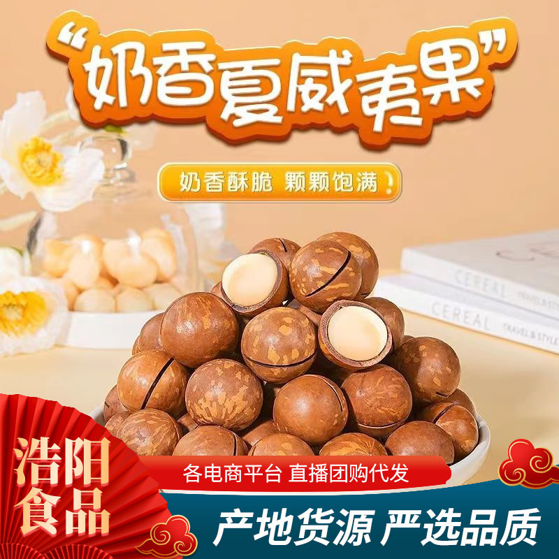 薄皮奶油味夏威夷果代发批发250g 大颗奶香味胡桃果开口夏威夷果