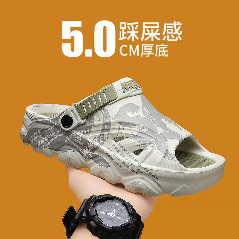 Zapatillas de hombre de comercio exterior de estilo explosivo transfronterizo, chanclas antideslizantes, resistentes al desgaste y desodorantes, estilo de uso exterior de verano, fondo grueso al aire libre, ocio