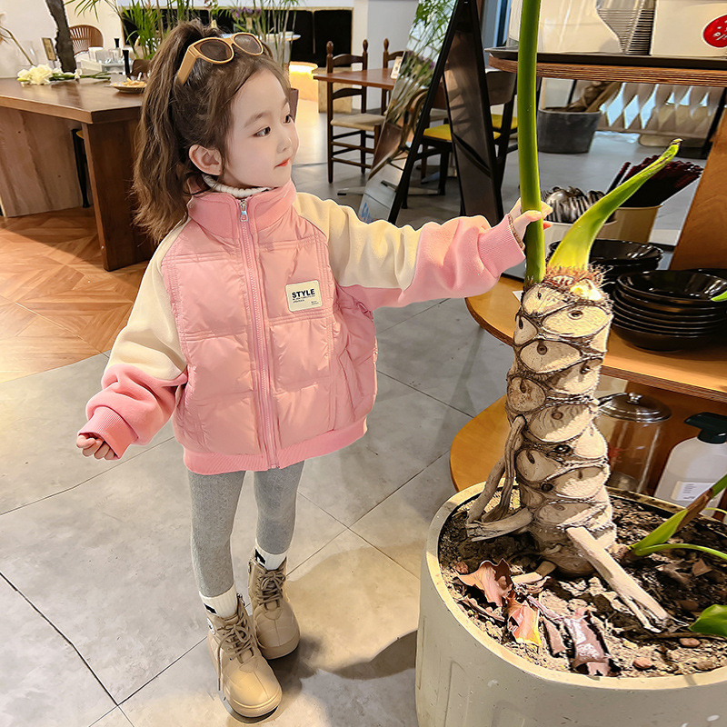 Chaqueta de invierno para niñas 2024 nuevo otoño e invierno chaqueta acolchada de algodón para niñas chaqueta cálida chaqueta acolchada para niñas chaqueta acolchada de invierno