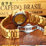 Модные часы, механический водонепроницаемый стальной ремешок