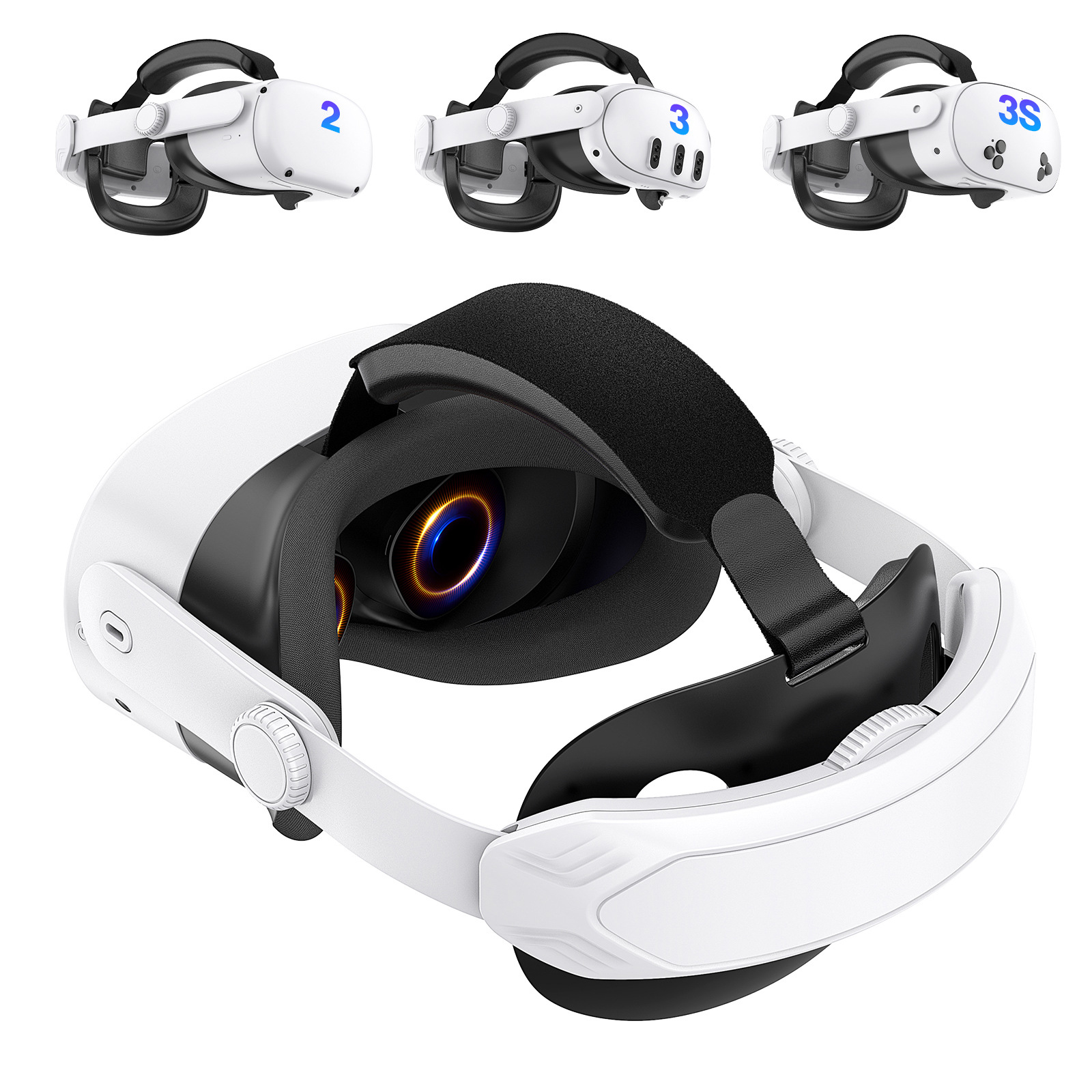 Modelo universal adecuado para accesorios de VR con diadema ajustable para la cabeza, compatible con Meta Quest 3/Quest 3s/Quest 2.