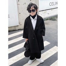 男童毛呢大衣秋冬中长款呢子风衣新款男孩休闲中大童韩版洋气外套