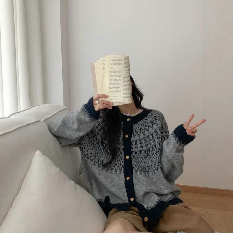 New Fair Isle Retro Jacquard Knitted Cardigan for Women, 26 Styles for Autumn and Winter, Loose and Lazy Sweater Jacket Top New Fair Isle Retro Jacquard Knitted Cardigan for Women, 26 Styles for Autumn and Winter, Loose and Lazy Sweater Jacket Top