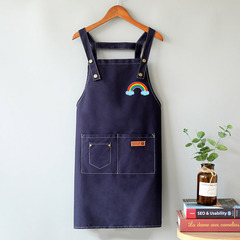 新款帆布圍裙棉麻透氣加肥加大洋氣工作服餐廳火鍋店印製logo批發