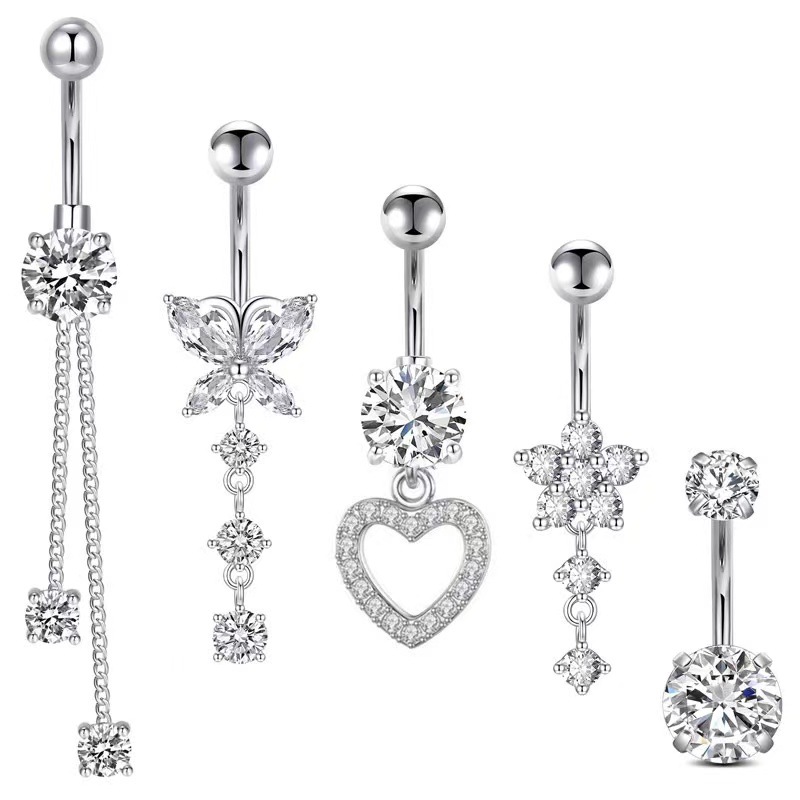 Set 5 anelli con farfalla in acciaio inossidabile gioielli_voghion.com