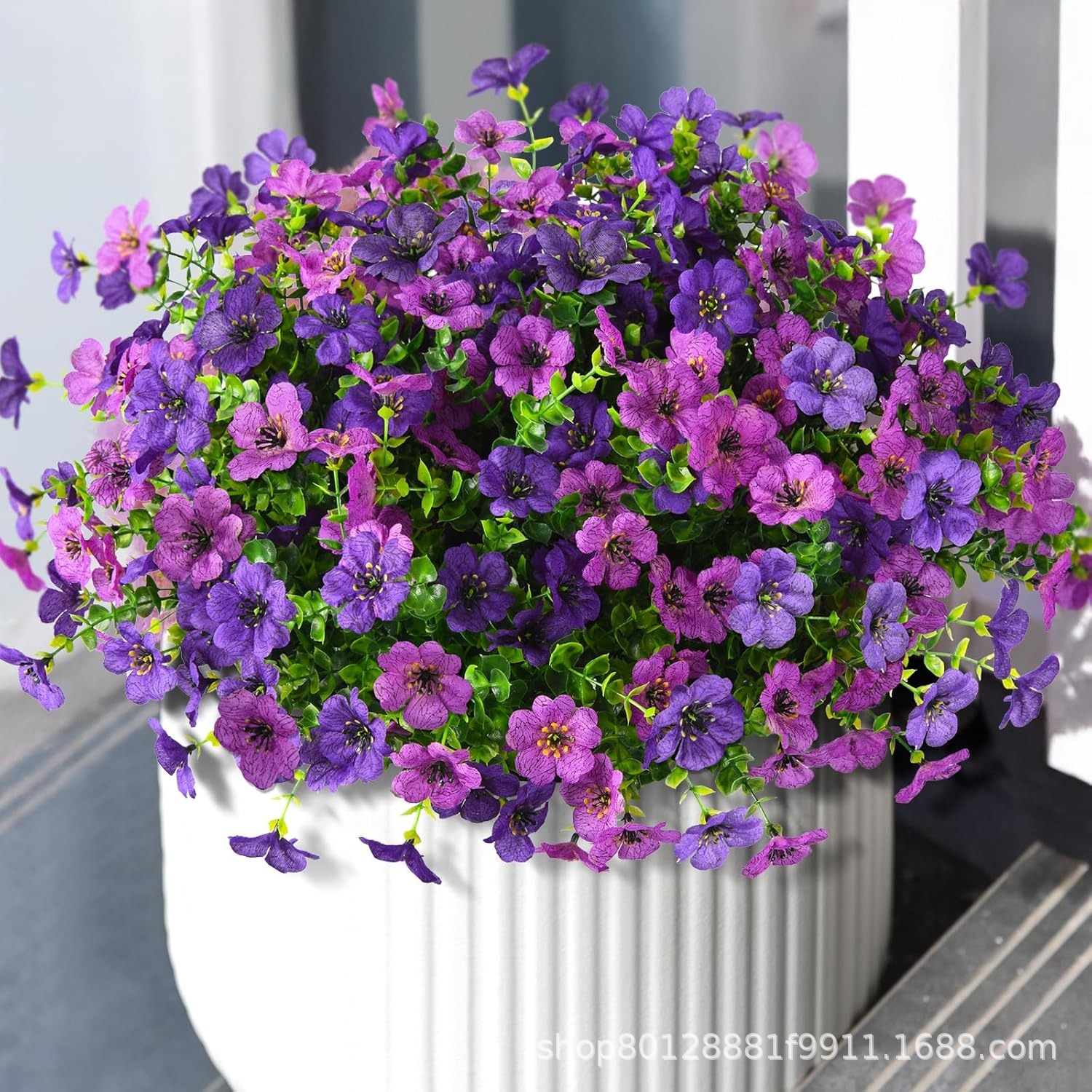 Amazon Green Plants Artificial Flowers Eucalyptus Violet Indoor and Outdoor Decoration Simulated Plant Flowers Home Decoration