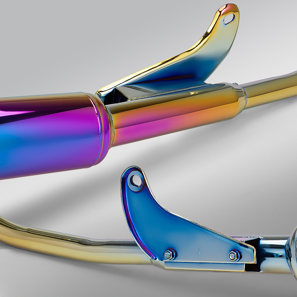Motorcycle Cg125 Modification Stainless Steel Front Exhaust Pipe and Rear Exhaust Pipe, Colorful Full-Length Exhaust Pipe with Non-Destructive Installation